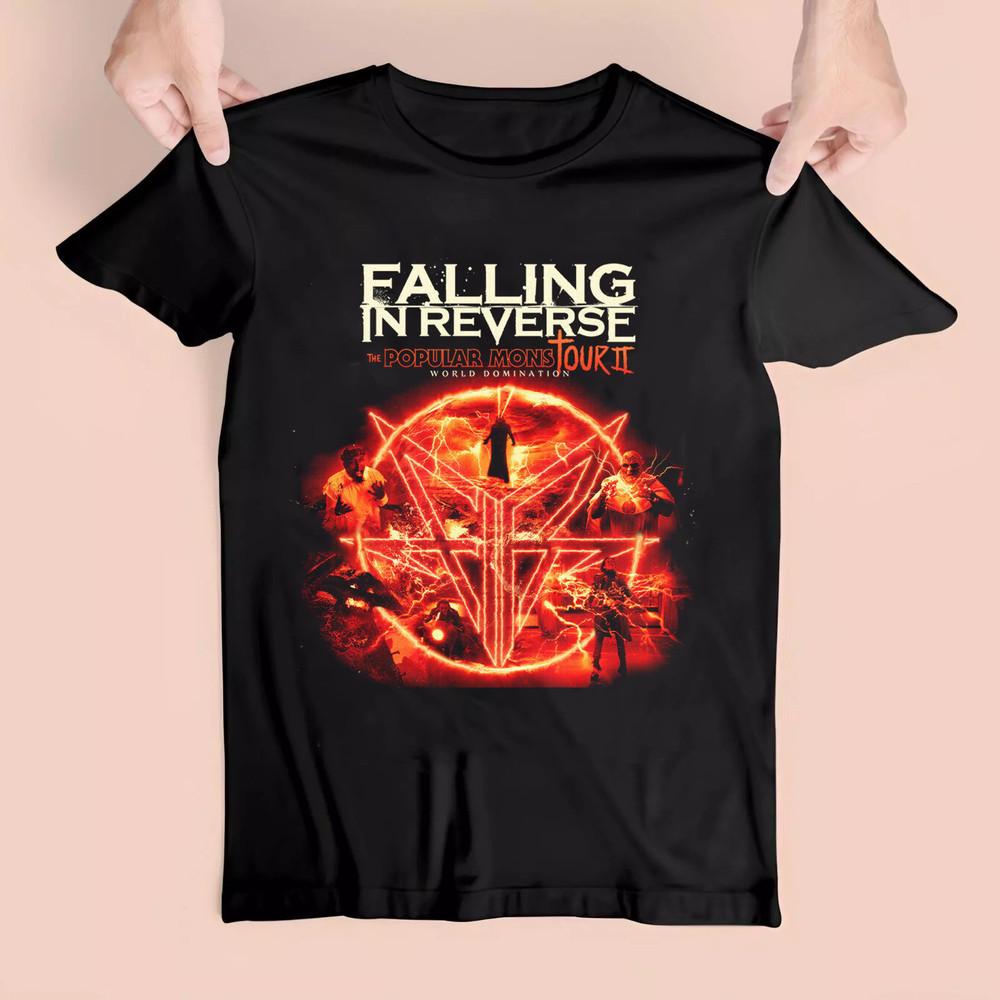 

NEW Falling In Reverse - The Popular Mons TOUR II 2024 Black All Size Shirt 4XL