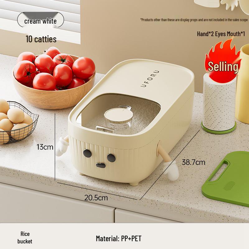 Uforu 20 Jin Food Grade Rice Storage Container with Lid - Insect & Moisture-Proof, Large Kitchen Storage Bucket.