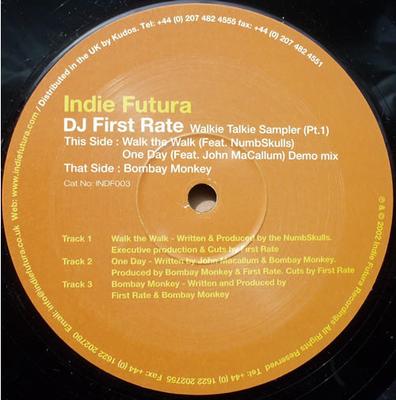12inch Record FIRST RATE - Walkie Talkie Sampler (Pt. 1) INDF003 Indie Futura 2002 UK Rap & Hip-Hop/R&B Used