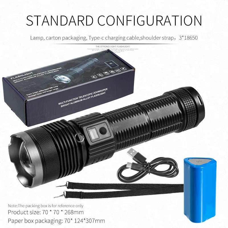 High Power Upgrade Laser LED Flashlight USB Charging Zoom Aluminum Alloy Leadership Torch Best Camping Outdoor Flashlight