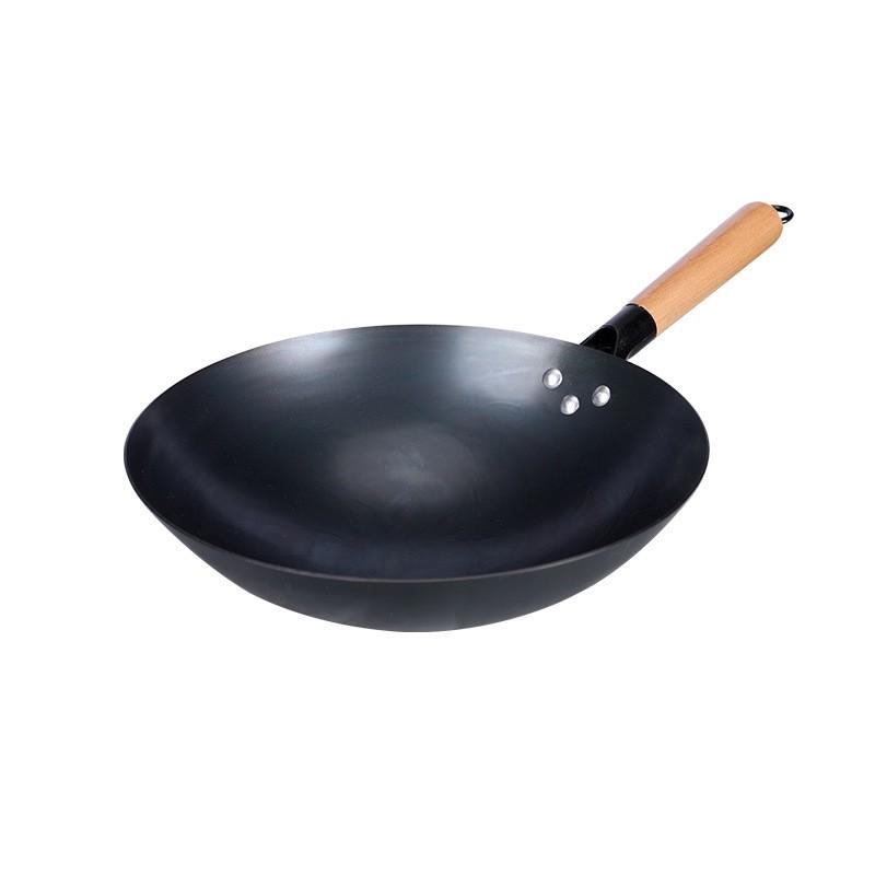Wok Tradizionale Cinese Ghisa Padella per Saltare in Padella Fornello a Gas Non Rivestito Acciaio al Carbonio Martellato a Mano Utensili da Cucina Cucina di Casa