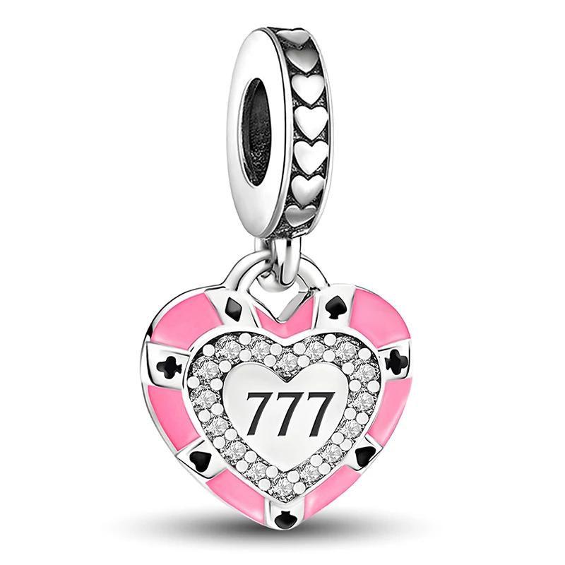 Copper Lucky 777 Rotate Couple Love Heart Series Bead Diy Bracelet Bangle Making Gift Of High Quality Fine Jewelry