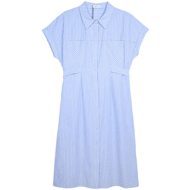 Betu Women s Striped Commuter Midi Dress L