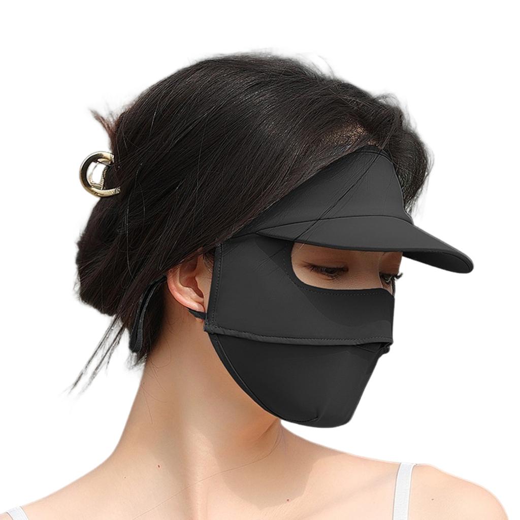 Yousheng UPF 50+ Protetor Facial Feminino Protetor Solar Cobertura Ajustável Brincos Aba Larga Respirável Anti UV Protetor Facial