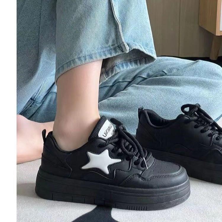 Muffin Thick-soled Star Little White Shoes Women's Korean Spring and Autumn New Versatile Small Sports and Leisure Board Shoes Tide