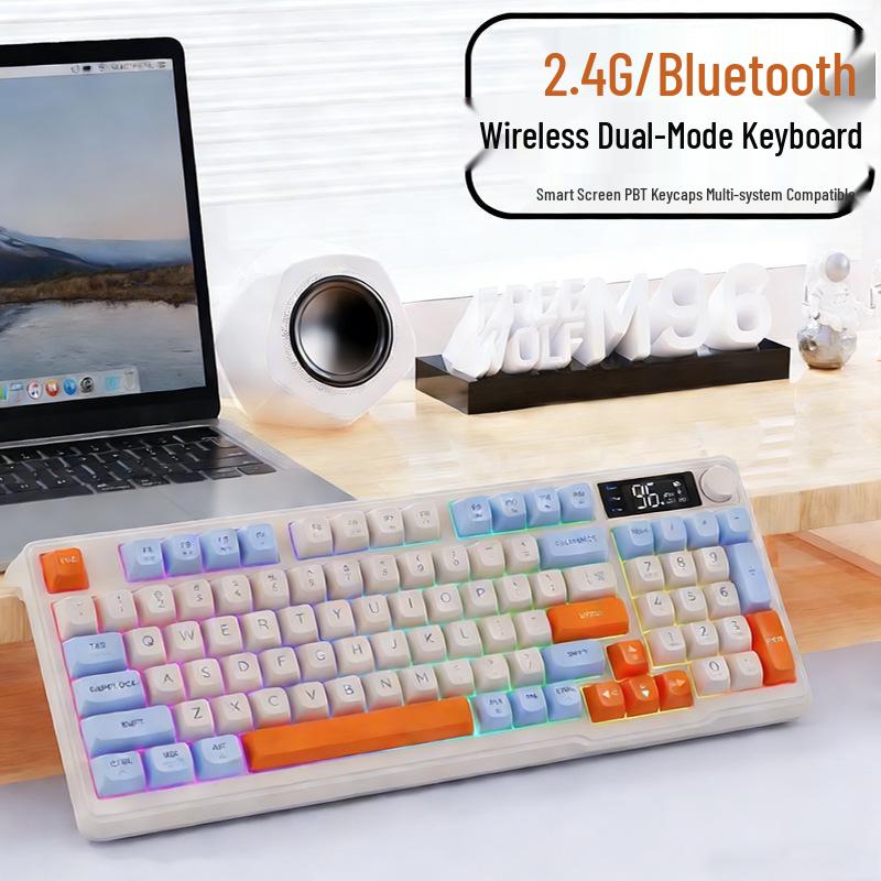 Free Wolf M87 Bluetooth Mechanical Feel Keyboard for Cloud Gaming & Office, Compatible with Xiaomi Tablets, Phones, and Computers
