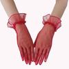 Ultra Thin Women Tulle Gloves Transparent Wedding Mesh Gloves Wrist Gauze Lace Gloves  Ladies