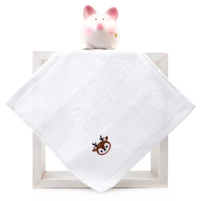 1Pc 25x25cm Small Square Face Towel Cartoon Embroidered Cotton Baby Child Kids Water Absorbent Soft Washcloth
