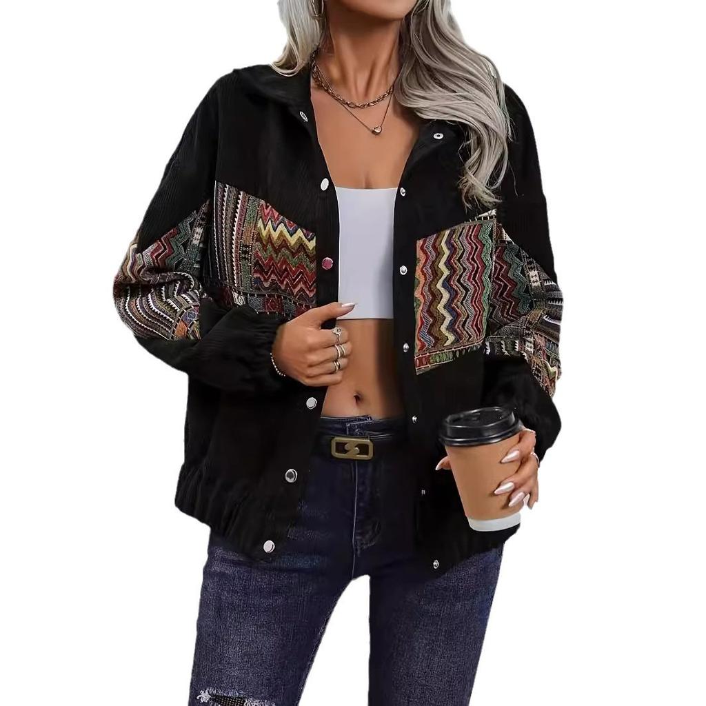 2025 Autumn New Collection, Ethnic Style, Collar Cardigan Coat, Women's, Autumn/Winter Style, Cardigan Top, Fashion Design