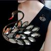 Luxury Minimalist Black Swan Brooch - High-end, Elegant Flower Pin, Premium, Exclusive Animal Pin