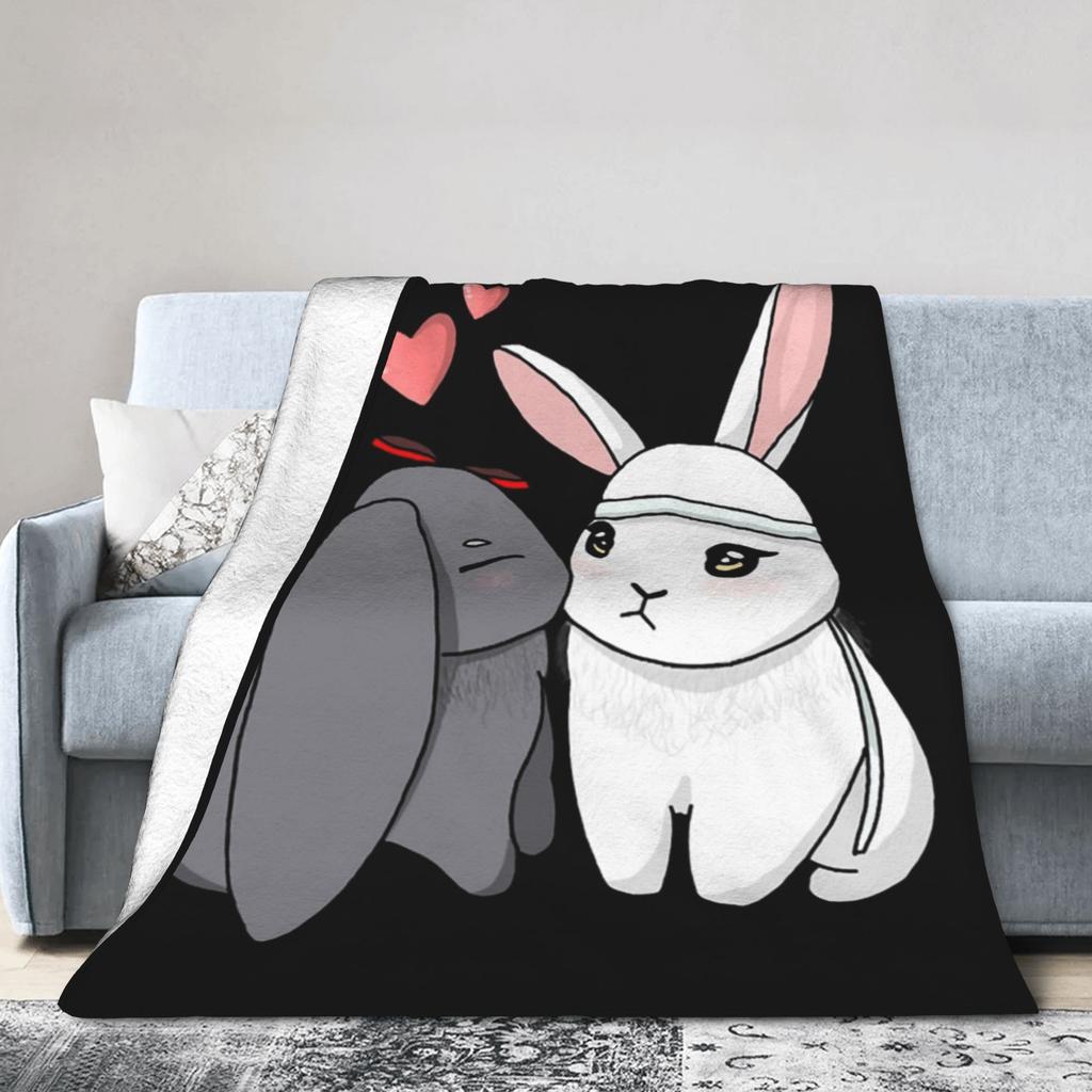 the Untamed Blanket Cute Rabbits Flannel Funny Soft Throw Blanket for Chair Covering Sofa Spring/Autumn