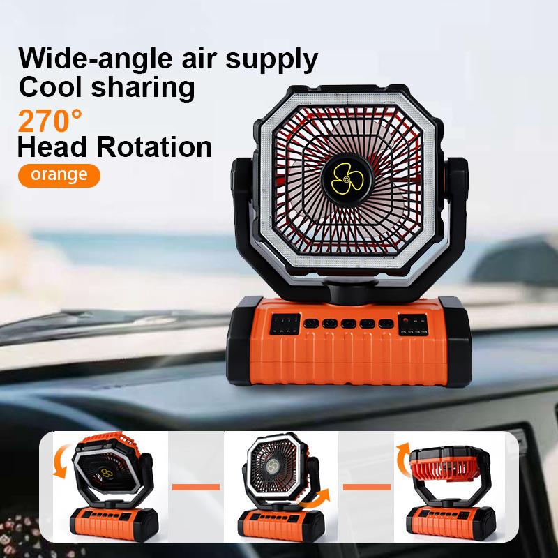 Portable Camping Fan with LED Lantern 20000mAh Rechargeable Outdoor Tent Fan with Remote Control