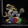 Fourcart Handmade Glass Feng Shui Lucky Dragon, Size: Dragon Width: 10cm, Mirror Width: 111cm, FG109XS