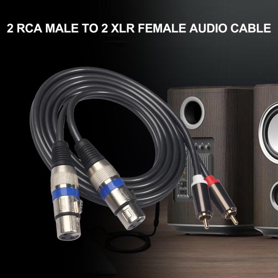 Professional 1.5m Dual RCA Male To Dual XLR Female Audio Signal Patch Cable Adapter for Microphone Mixer Headphone Amplifier