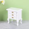 1: 12 Scale Wooden Doll house night table With Functional Drawer For Miniature Bedroom Scene Decoration