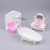 16Cm Doll House Home Furnishings Bathtub Washbasin Toilet Matching Model