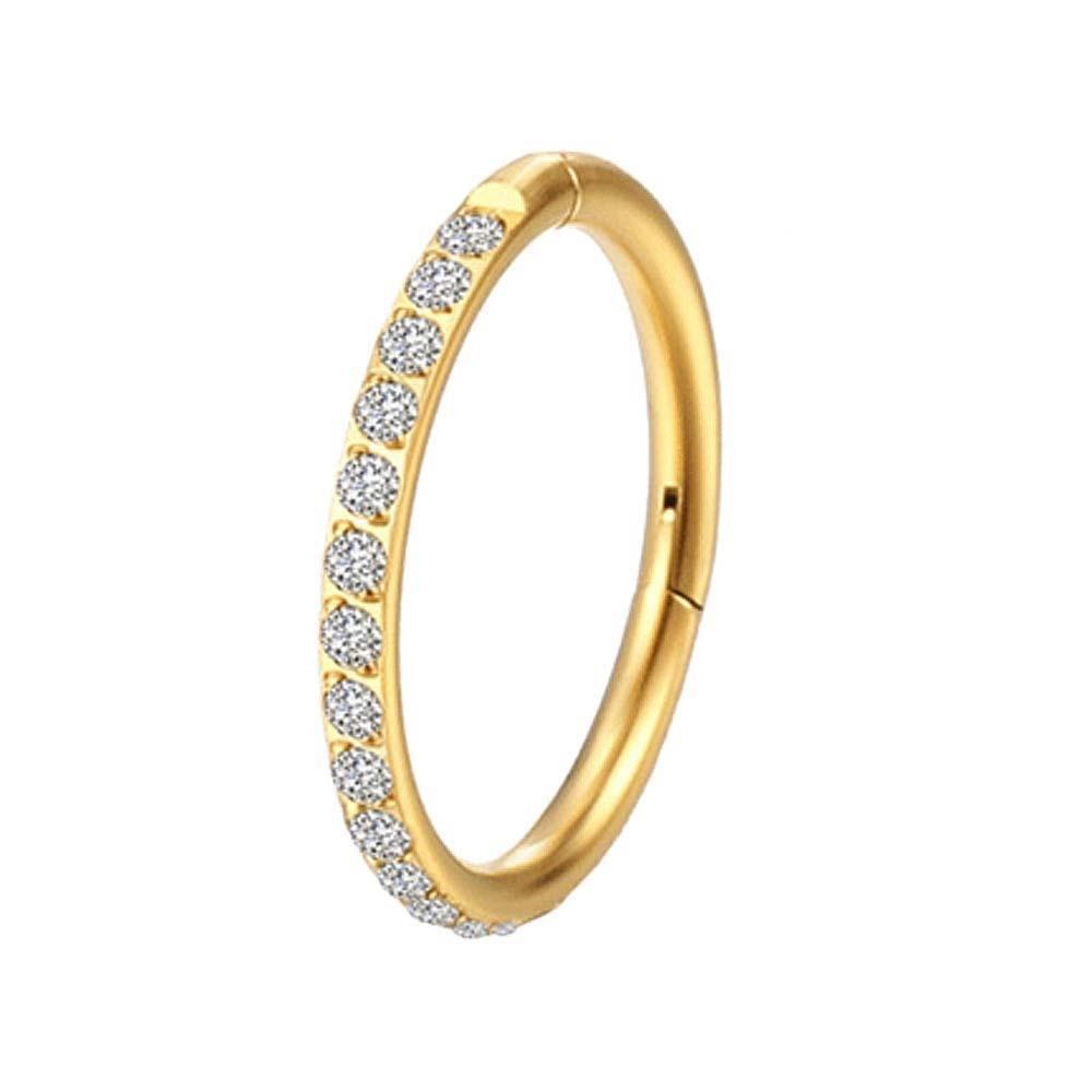 Titanium Golden Cartilage Earrings Shiny Piercing Lip Ring Elegant Rhinestone Nose Ring  Banquet