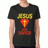 Jesus Saves Women's Cotton T Shirt, Pure Cotton Premium Print, Durable, Casual Fashion. Cross And Crown Graphic Tee. Religious Faith Inspired Design,