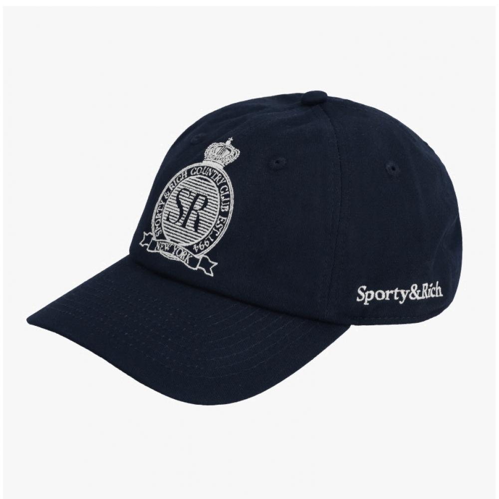 Sporty Rich Cotton Royal Club Logo Embroidered Cap Ac040620219bl106
