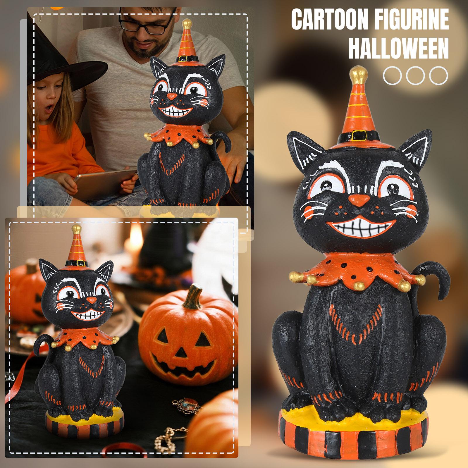 

Винтажный стиль Хэллоуин Кот Веселый Причудливый Смола Настольное Украшение Центральный элемент Уникальный Подарок Яркий цвет Вечеринка на Хэллоуин Сладость или гадость One Size