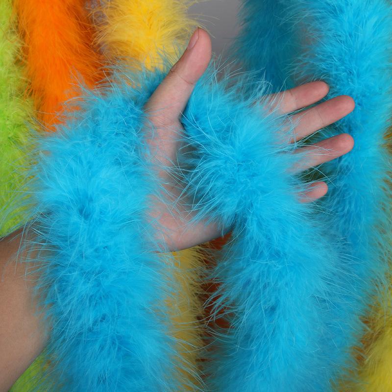 Thickened Encrypted Large Turkey Feather Strips Colored Top Scarves Stage Performance Costume Accessories