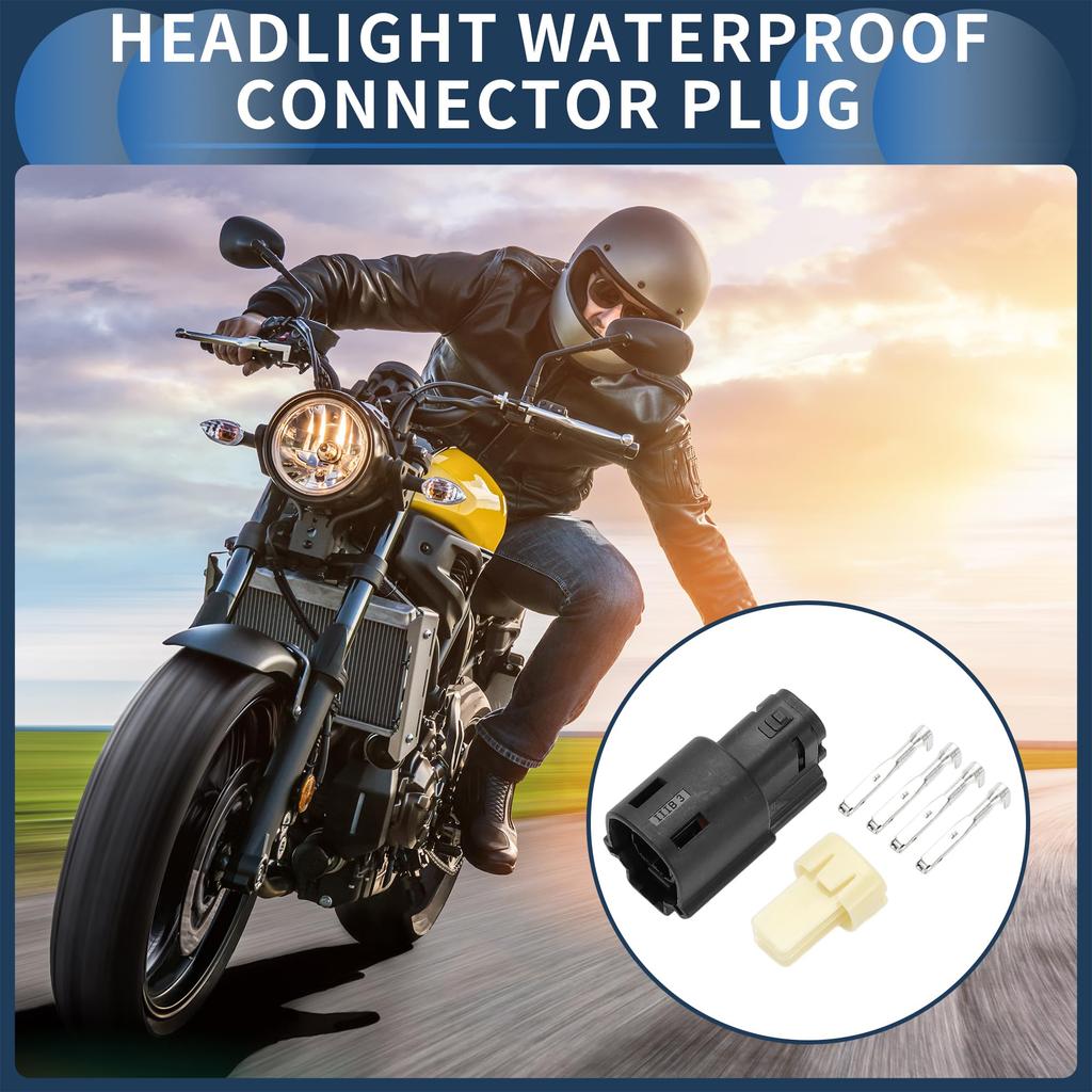 INFINAUTO 1 Set 4 Pin Headlight Waterproof Connector Plug 1.5mm Series Female Wire Terminal