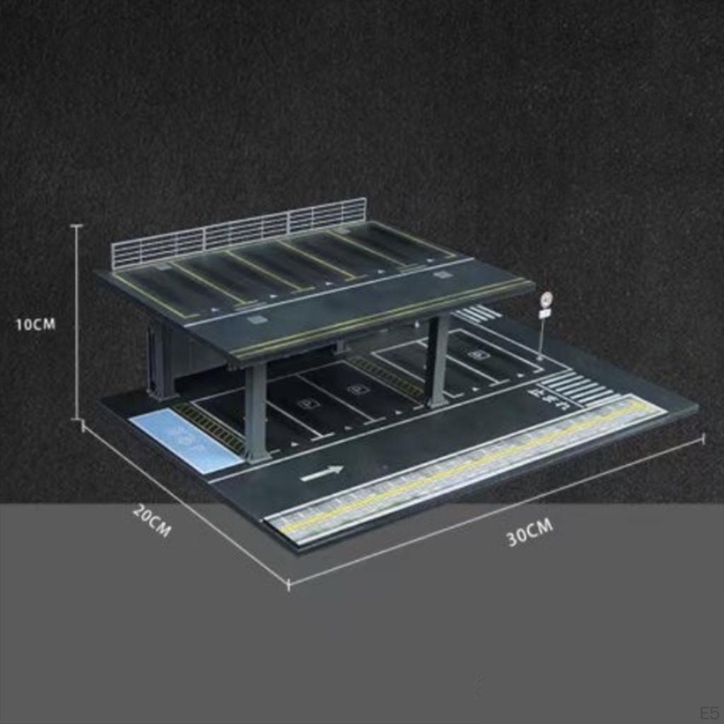 1/64 Model Car Display Organizer Decorative Toy Storage Box Parking Garage Diorama