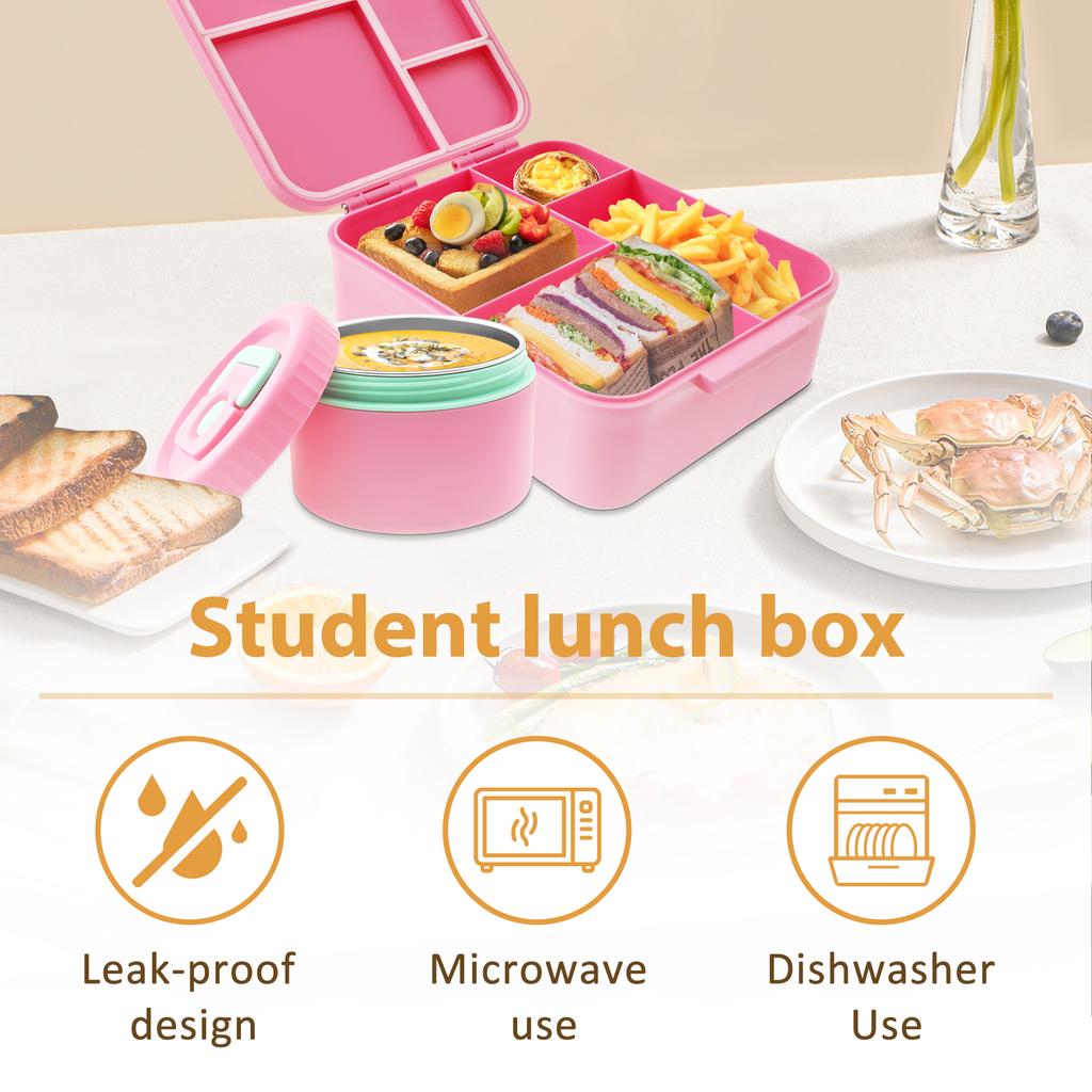 1700ml Lunch Box Microwavable Bento Box Tritan Interlayer Leakproof Storage Box Hermetic Containers Students Adults School