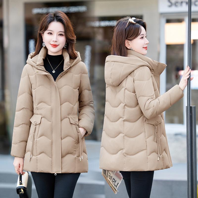 Down Cotton-padded Clothes Women's Medium and Long Slim-fitting and Thin Thickened Cotton-padded Clothes, New High-end Warm Cotton-padded Jackets