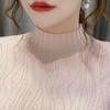 Autumn Winter Knitted High Neck Sweater Women's Solid Color Stretch Slim Bottoming Shirt All-mach Wrinkle Pullover Jumper Top