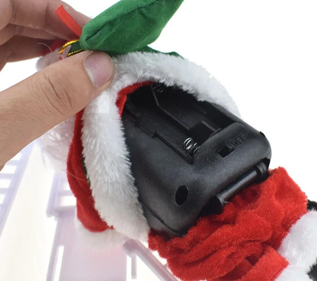 Elektrische Kletterleiter Weihnachtsmann Musikpuppe Weihnachtsdekoration für Zuhause Baum Hängend Neujahrsgeschenk