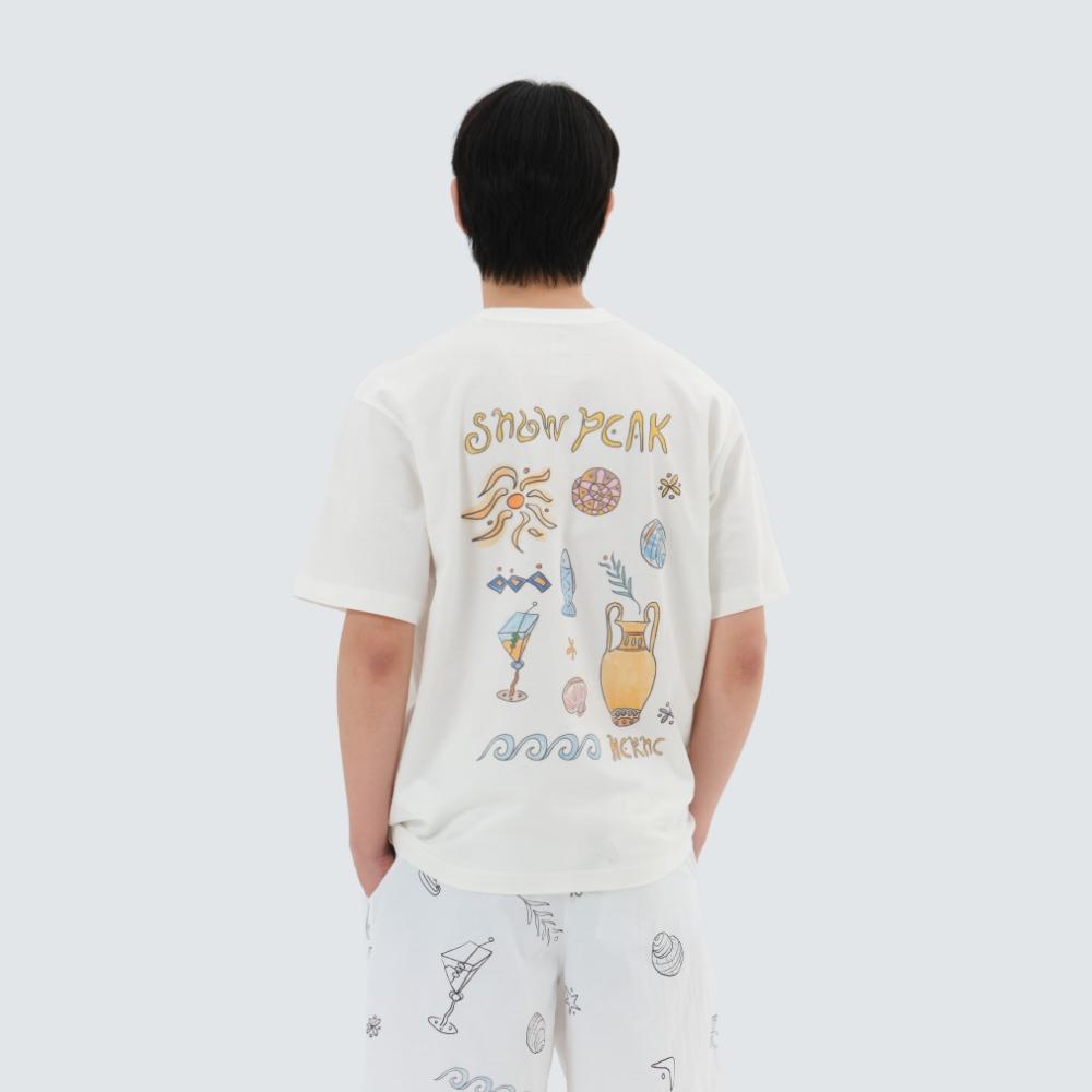 [Snowpeak] [Snow Peak X Hersi] Графическая футболка с коротким рукавом Цвет: Кремовый (S25MMFTS36) 95