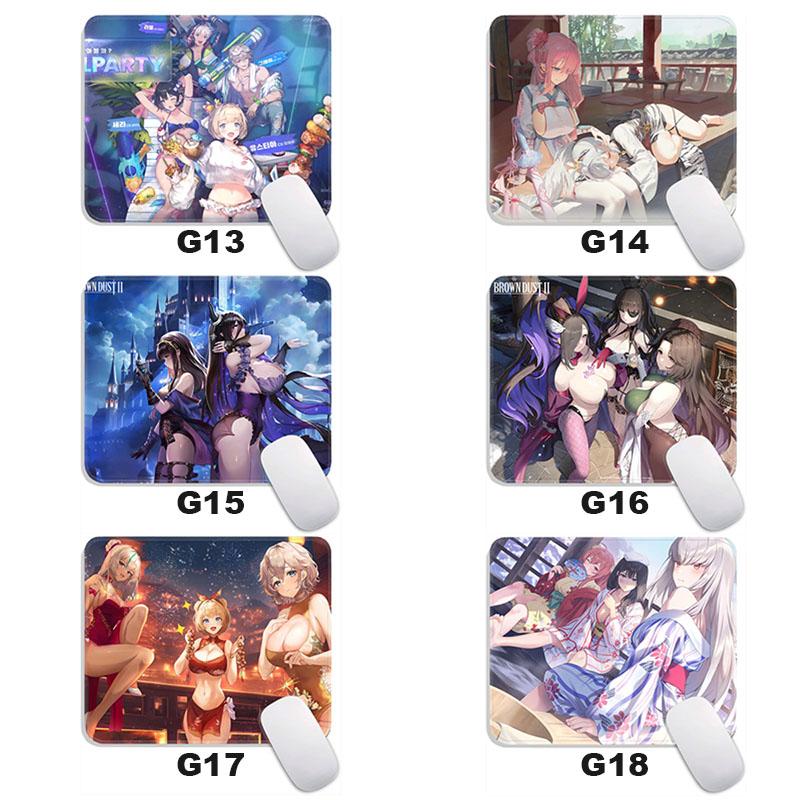 Anime B_Brown Dust II Mouse Pad Small Gaming Mousepad Gamer Non-Slip Edge Standard MousePads PC Compact Stitched Office Mousemat