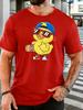 Cool Skateboarding Duck Cartoon Graphic Unisexs Cotton Crew Neck Short Sleeve Tee Loose Casual Summer Daily Street Male Comfort Top