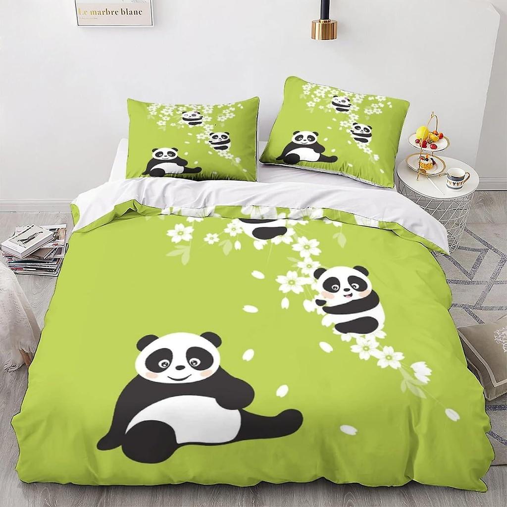 Bettdecke Cartoon Panda Niedlich Liebe Englischer Panda Digitaldruck Bettwäsche Set Geeignet Kinder Kinder Und Erwachsene