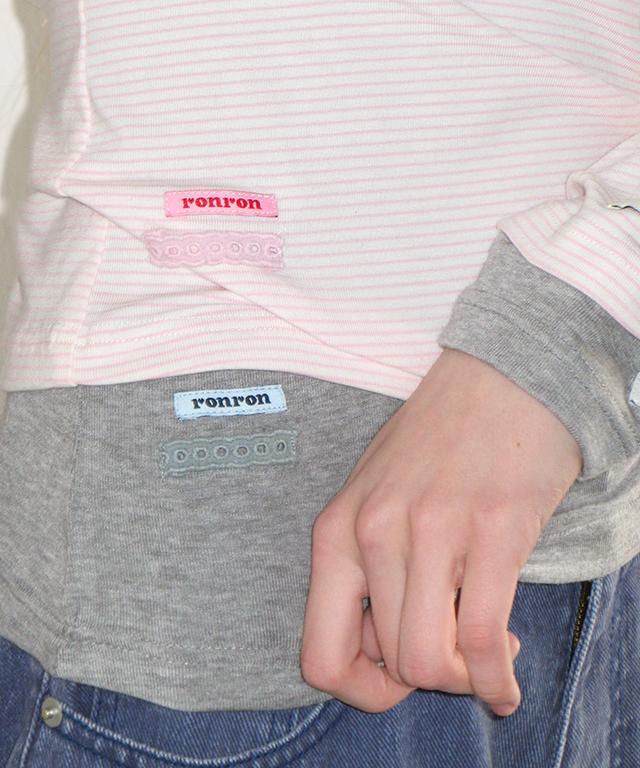 RONRON Soft Mini Label Long Sleeve Gray