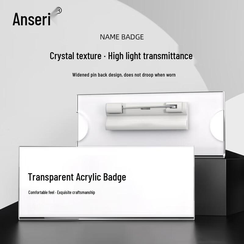Pin-on Transparent Work ID Badge