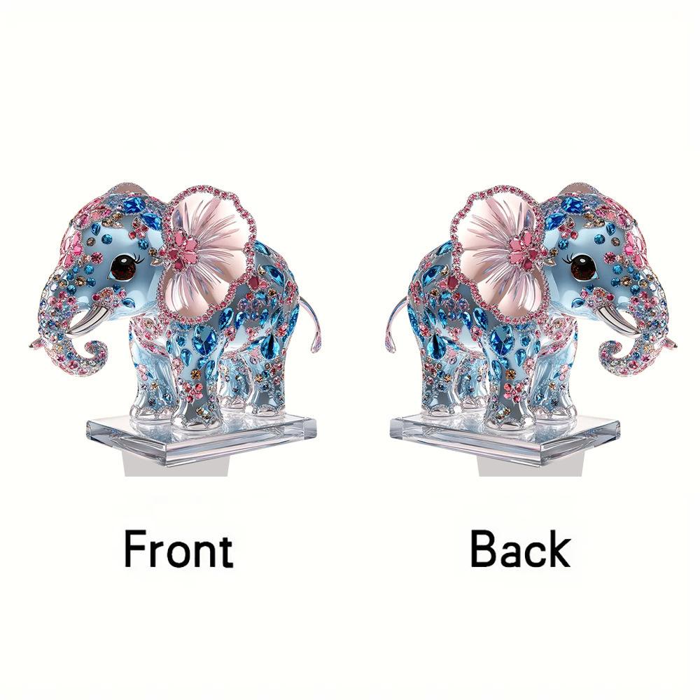 Cartoon, Blue Pink, Elephant Pattern, 2D, Acrylic, Home Living Room Decoration, Bedroom Desktop Ornaments, Assembly Props, Decorations
