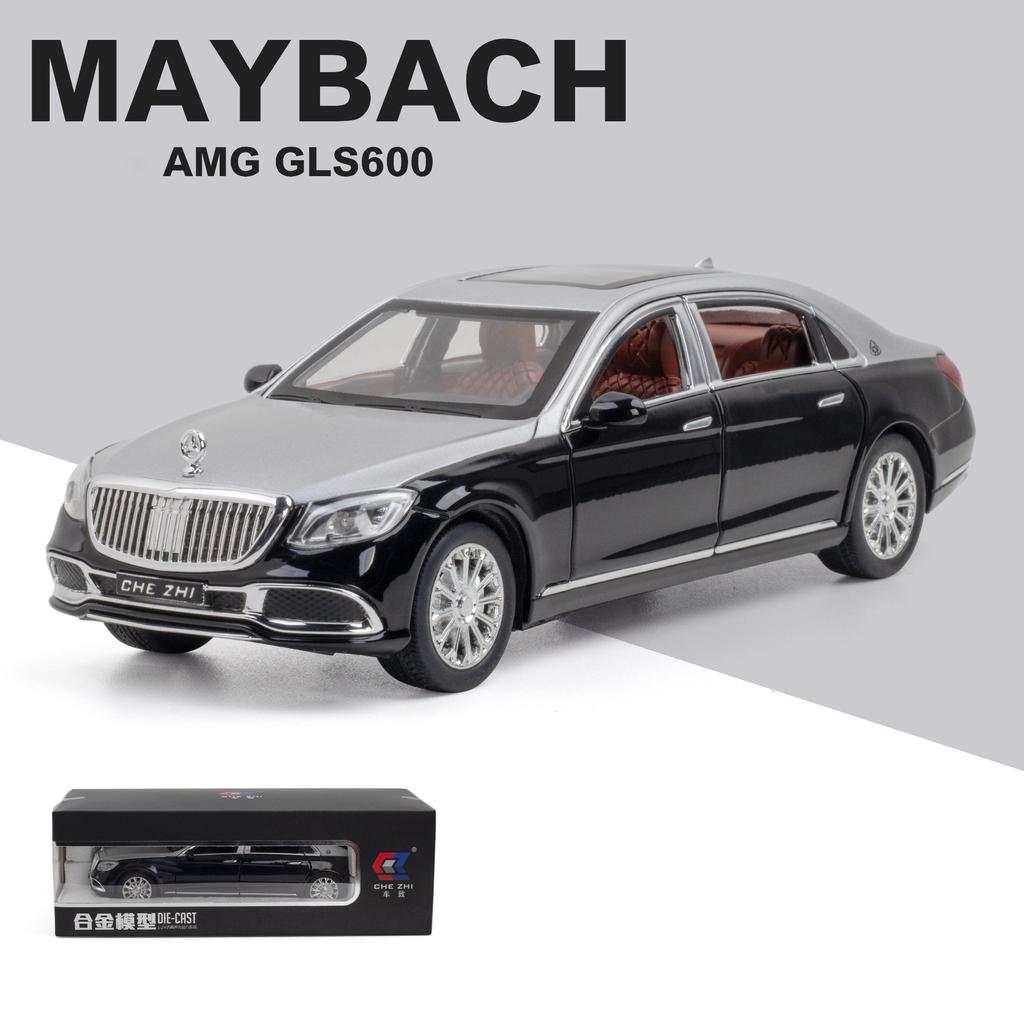1:24 მასშტაბის Benz S600 შენადნობის ძვირადღირებული მანქანის მოდელი, Diecasts ლითონის სათამაშო მანქანები, მანქანის მოდელი მაღალი სიმულაციური ხმის და მსუბუქი ბავშვების საჩუქარი
