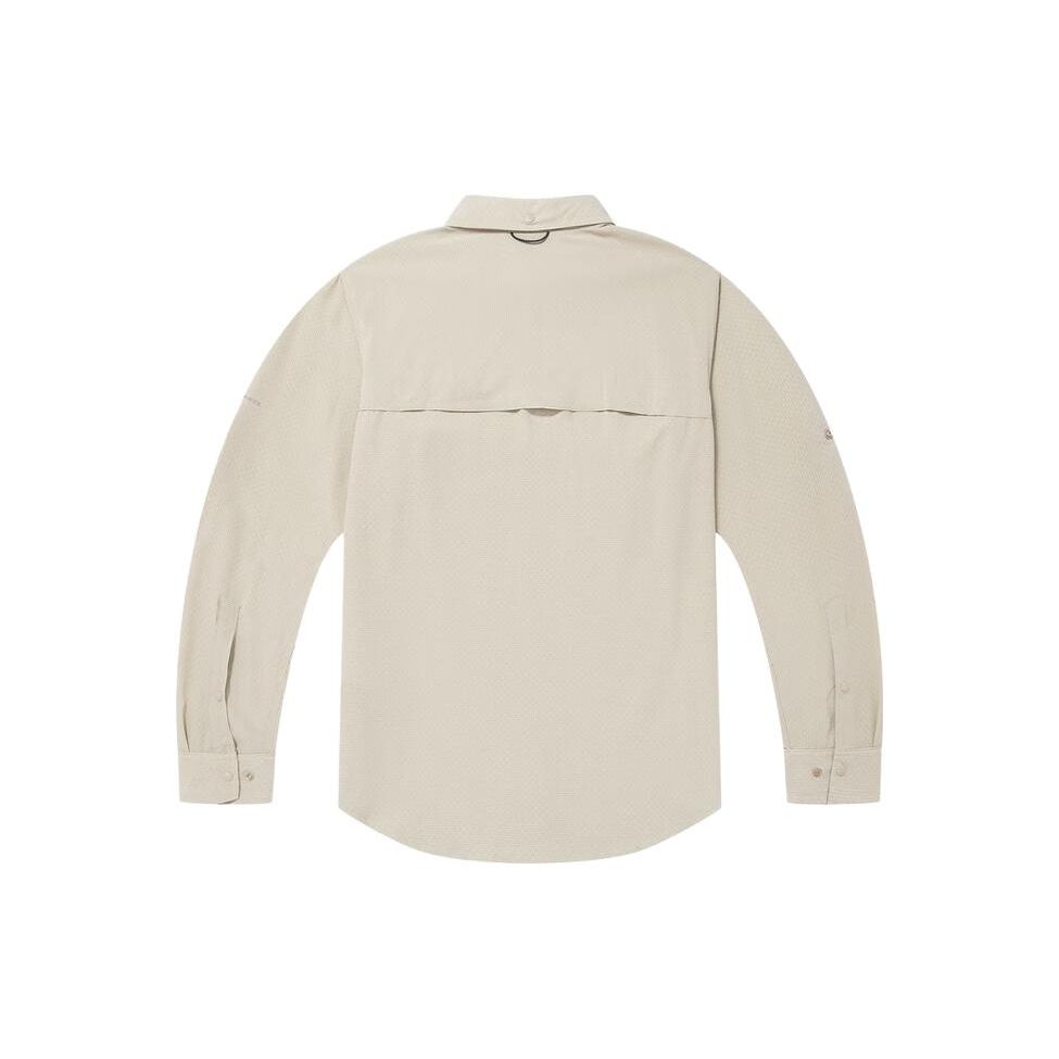 Columbia Solid Color Collared Cool Comfortable Camping Travel Casual Long Sleeve Shirt Men shirts Beige AE9569-271