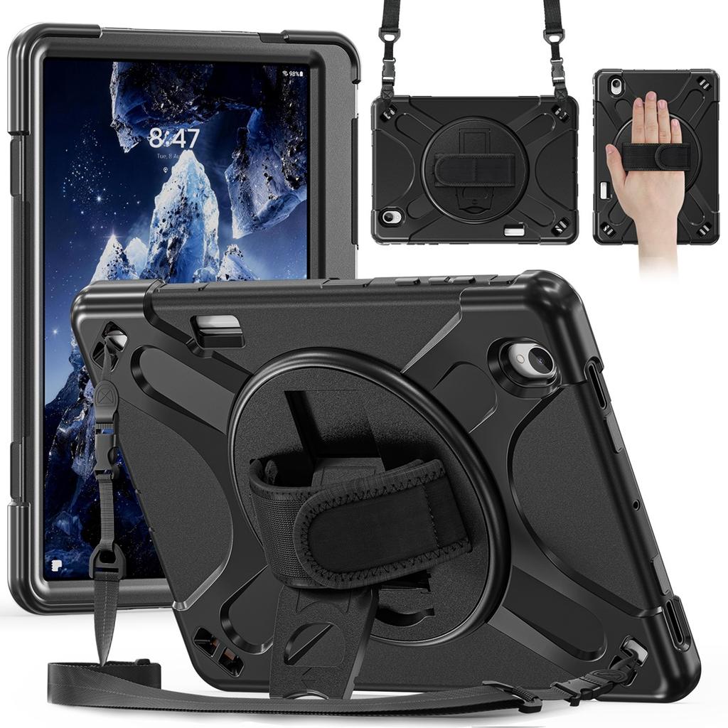 For Samsung Galaxy Tab S12+ 12.4 2026 Protective Cover, Heavy Duty Shockproof Case Stand/Hand Strap/Carrying Shoulder Strap