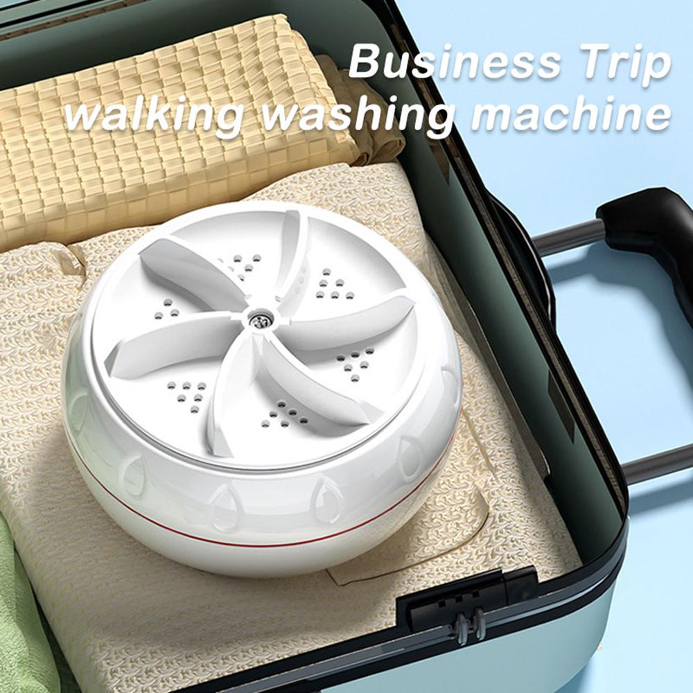 Tragbare Turbowaschmaschine mit 60 W, hohe Leistung, Mini-Ultraschallwaschmaschine für Babykleidung, Unterwäsche, Socken, Geschäftsreisen, Reisen, USB