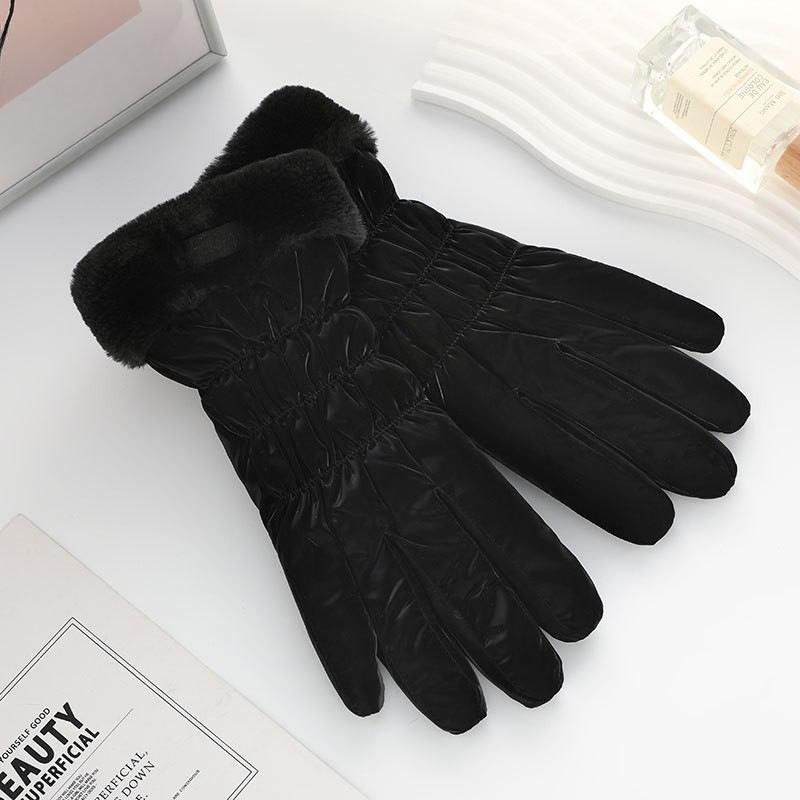 Winter Warm Gloves Women's Cycling Touch Screen Fleece Thickened Windproof Cute Korean Ski Gloves