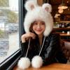 Windproof Winter Plush Hat Cartoon Ear Protection Cap Lei Feng Cap Rabbit Ear Warmer Hat  Women
