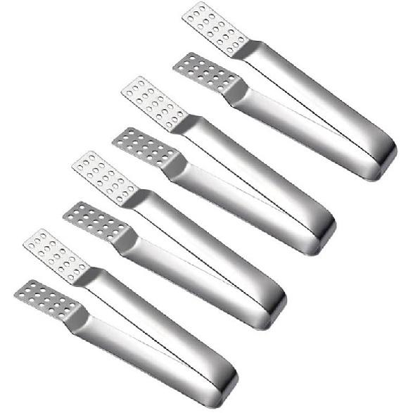 4 PCS Spoon Shaped Tea Bag Squeezer Tea Bag Strainer Clip Stainless Steel Tea Bag Holder for Loose Tea Loose Leaf Gripping Ice Cubes 1 серебряный