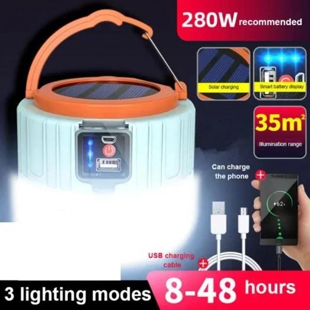 Solar Camping Light Power Bank LED Camping Lanterns 3 Gears Remote Control Waterproof Outdoor Tent Light Rechargeable Flashlight