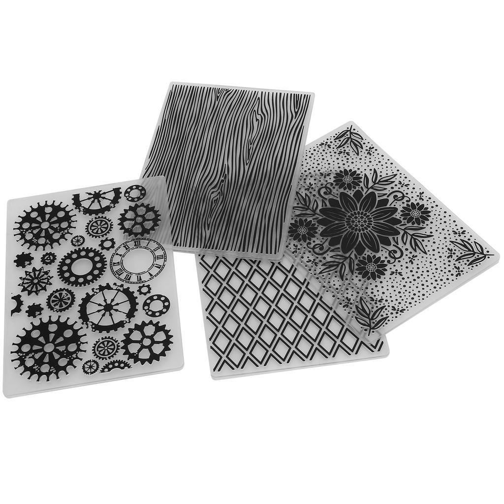4Pcs Plastic Embossing Folders Embossed Template DIY Card Making Scrapbooking Paper Craft Tool