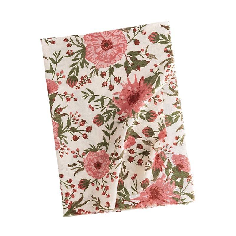 Light Luxury Style Warm and Cold Protection Neck Scarf Floral Print Shawl Commuter Print Long Imitation Cashmere Scarf for Women