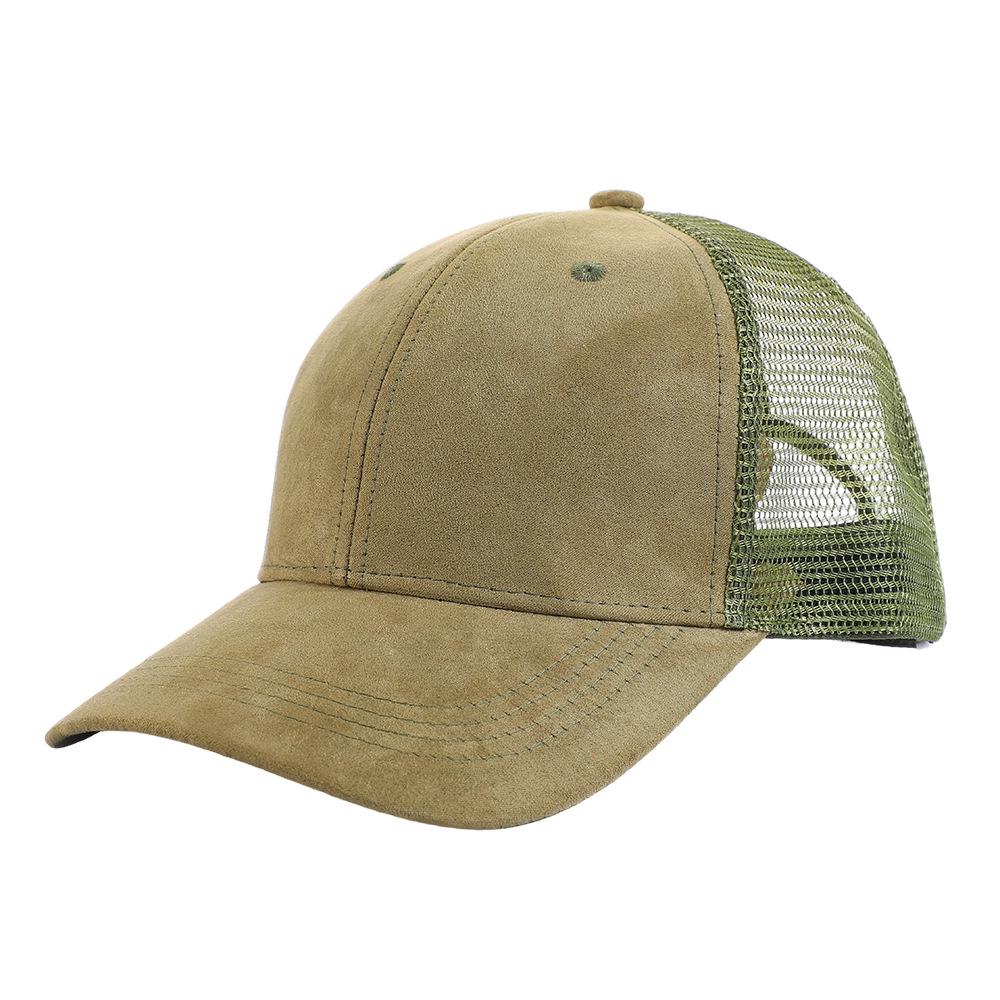 Stylish Suede Mesh Patchwork Baseball Cap: Breathable, Sunshade, Versatile, and Casual Duckbill Design