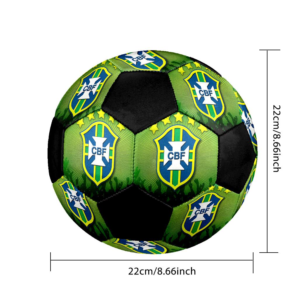 SIZE 5 Brazil National Football Team Soccer Ball Colorful All Ages Machine Stitched PVC Competition Ready Durable High-Bounce